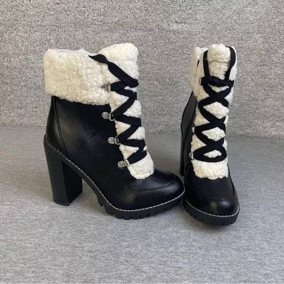 BCBGENERATION genuine leather & faux sheep fur healed women’s boots - Picture 2 of 2